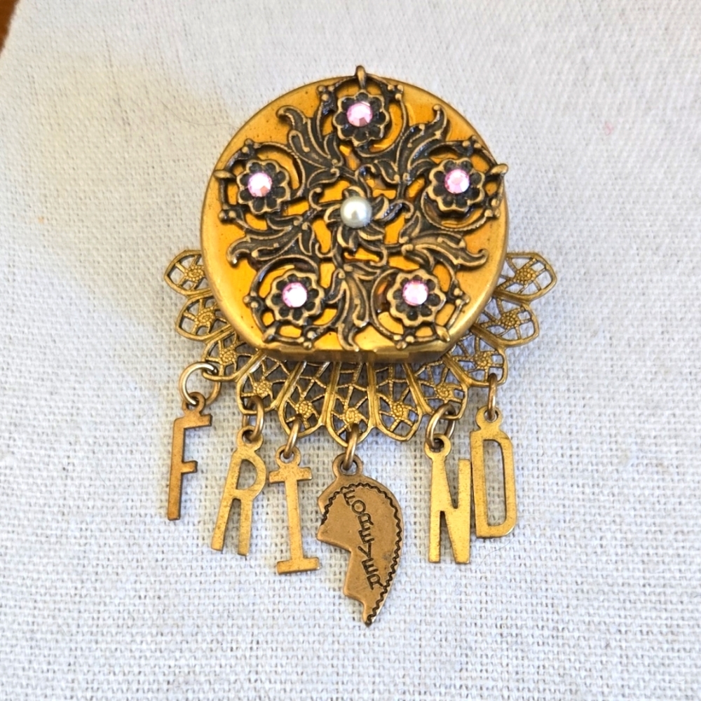 Hidden Heart Friends Forever Brooch